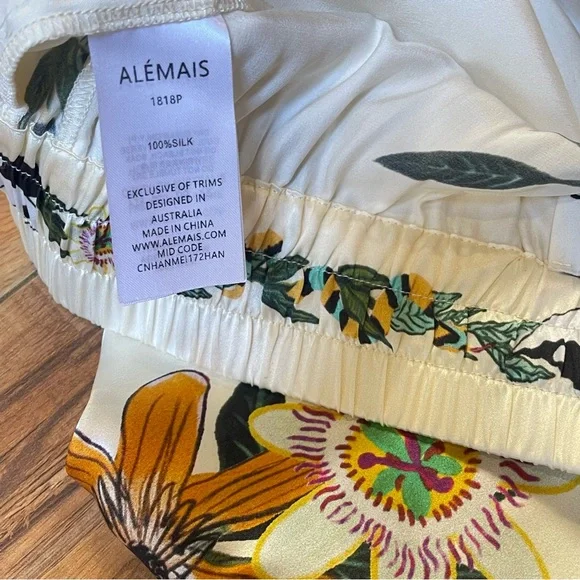 ALÉMAIS Meagan Novelty Printed 100% Silk Pants Size US 2 - Picture 14 of 16